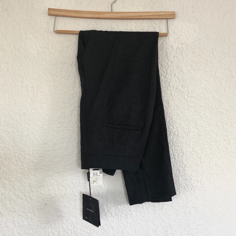 DOLCE AND GABBANA PLEAT FRONT HIGH WAISTED WOOL TROUSERS